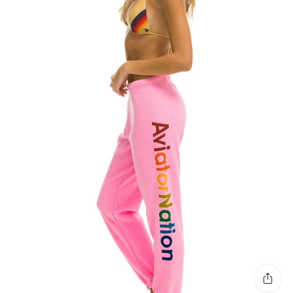 Aviator Nation Neon Pink Sweatpants, Size XS